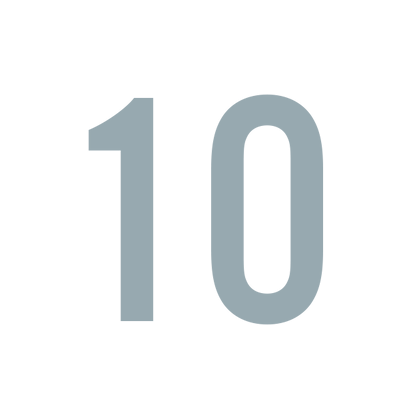 Green number 10 in white square